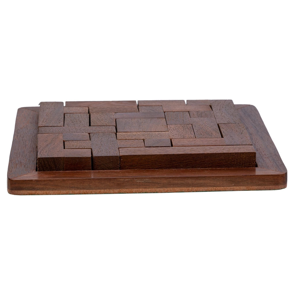 GiocoPuzzle Zigzag inLegnoMarrone 16x16x03h