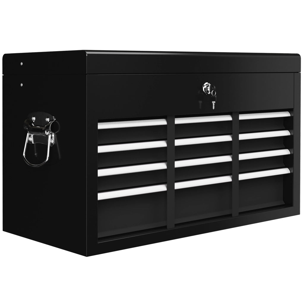 CASSETTA PORTA ATTREZZI con 6 cassetti, acciaio nero, 60 x 26 x 34 cm