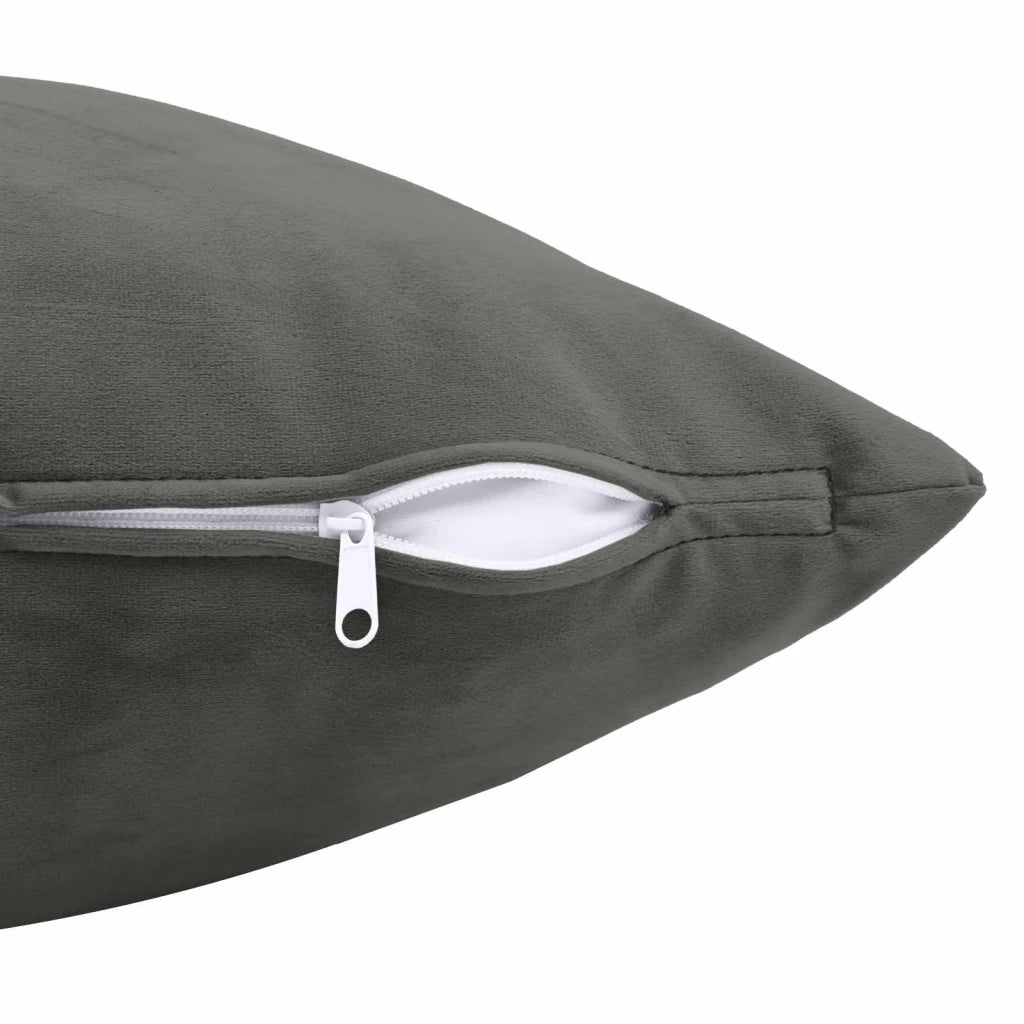 Cuscino con cuscino HEERLEN 12 pz Grigio Scuro Velluto 926445