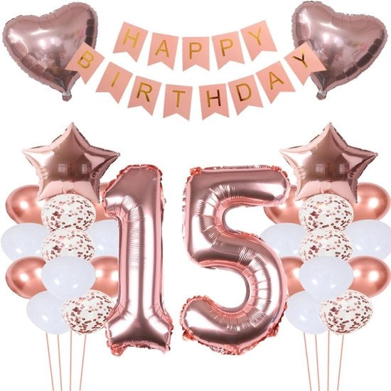 Balloon per 15° compleanno ragazza - Rosa - 1 pezzo
