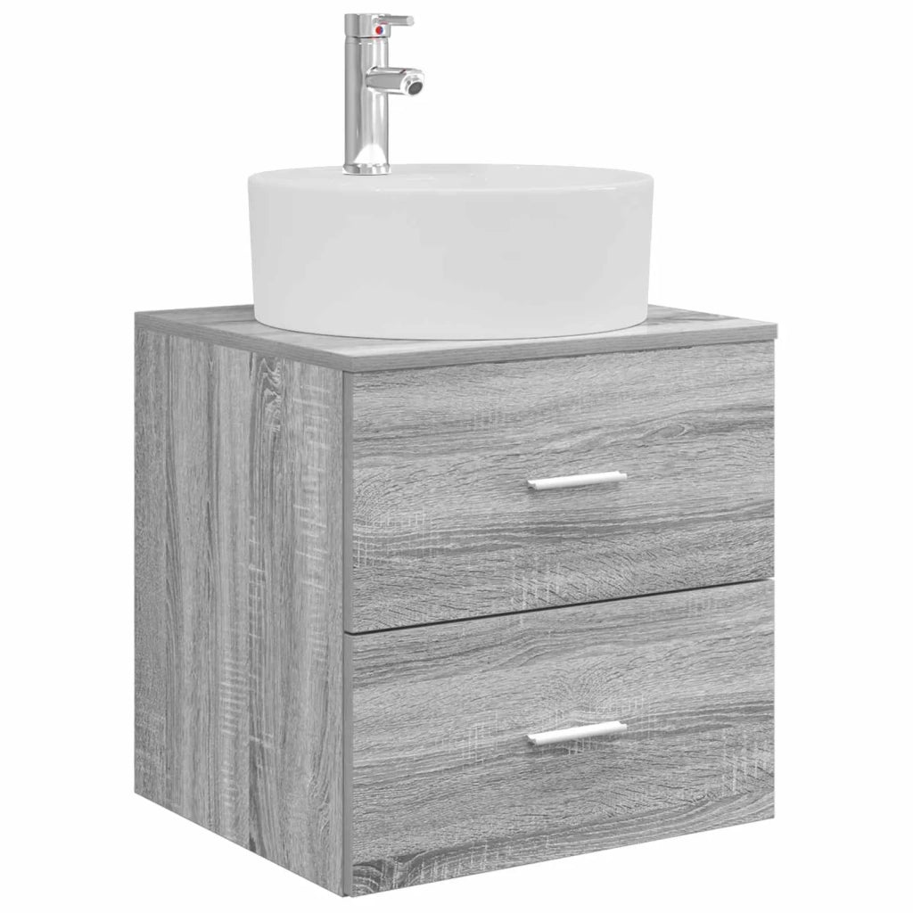 Set di mobili per il bagno 5 pz Sonoma grigio 3406932
