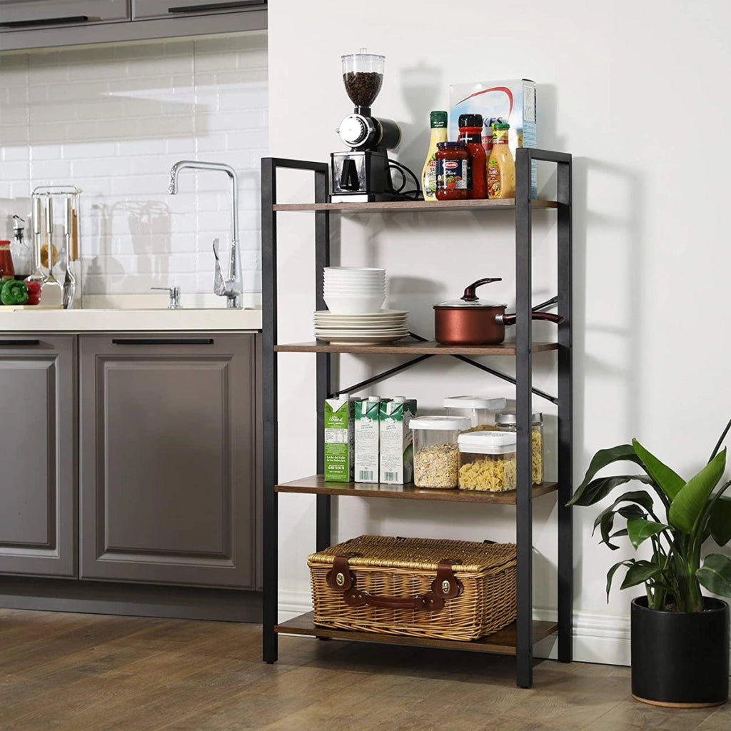 Libreria industriale a 4 ripiani in stile rustico LLS60BX