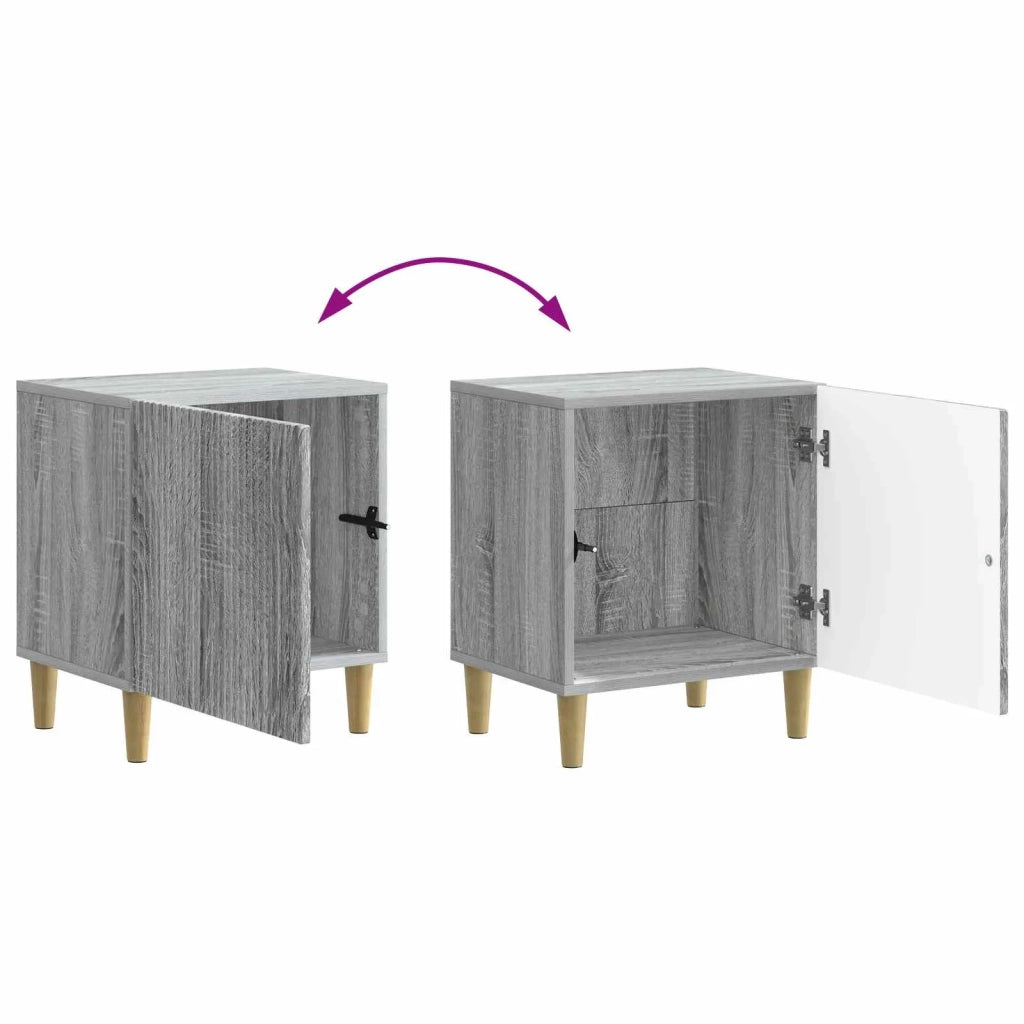 Set di 2 Comodini | Armadio da Notte | Mobiletto da notte Grigio Sonoma 43 x 34,5 x 50 cm