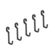 Set da 5 Ganci da Appendere Acciaio Grigio Antracite. Emuca