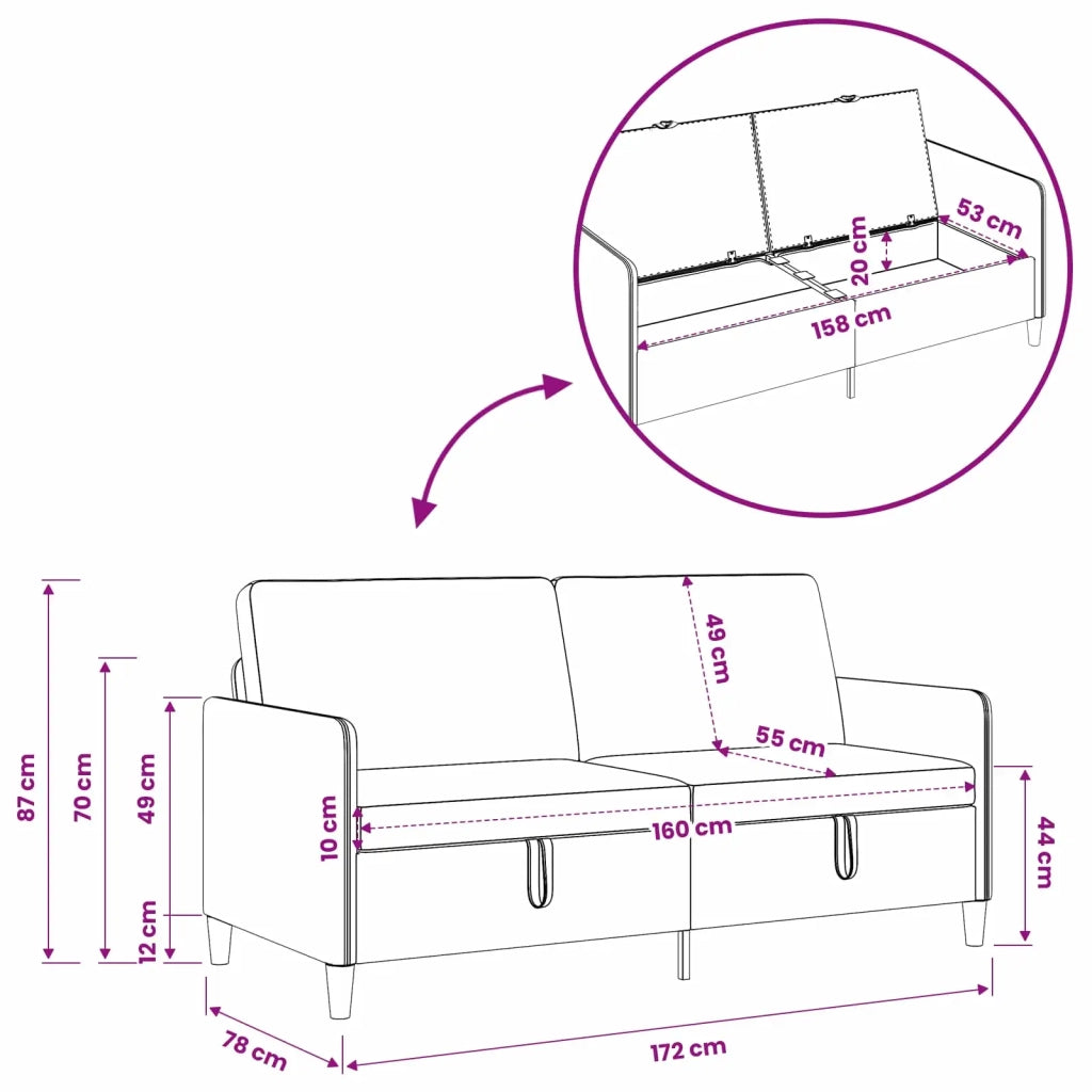 Set di Divani con Storage 2 pz Blu Poliestere 3429227