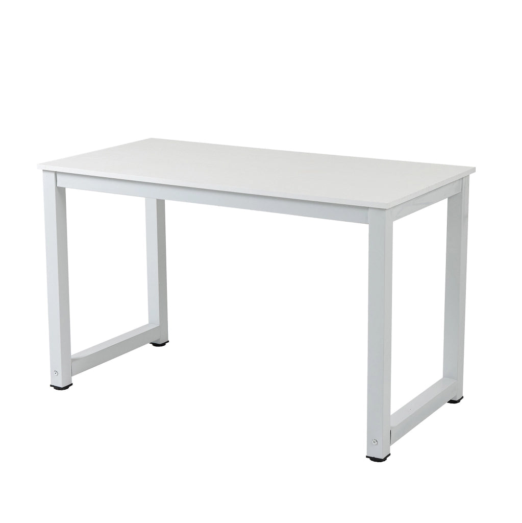 Scrivania Bianca per Computer con Piano Ampio e Design Moderno
