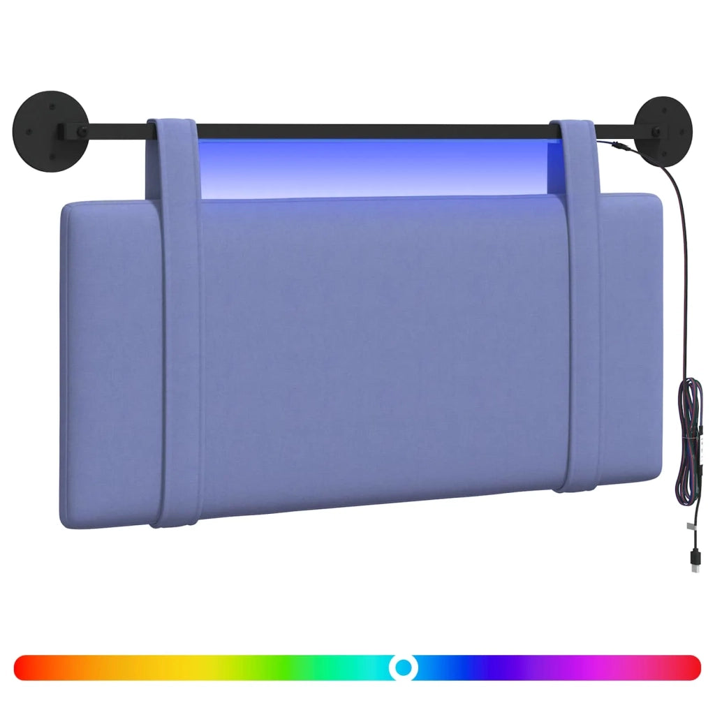 Testiera sospesa Con luce LED Blu jeans Tessuto 3423858