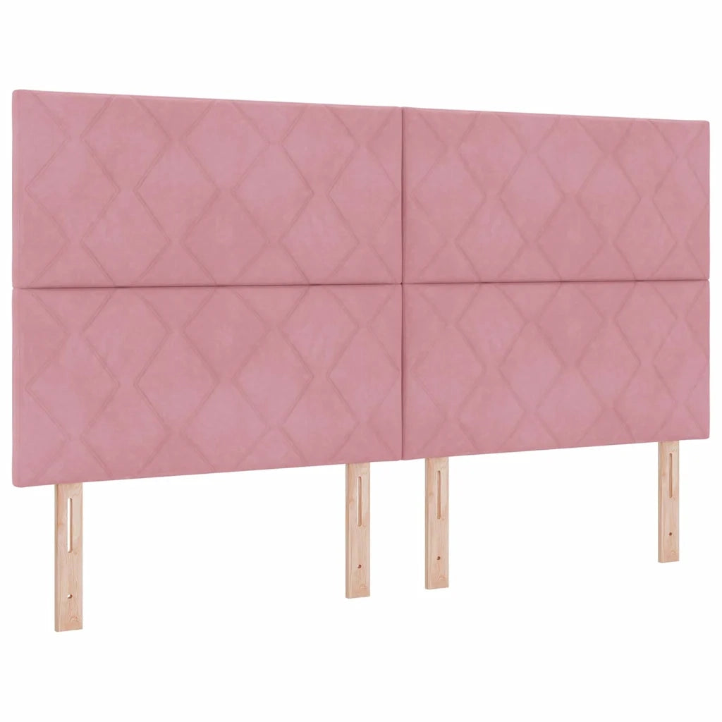 Letto a molle con testiera Rosa 180 x 200 cm Velluto 3345028