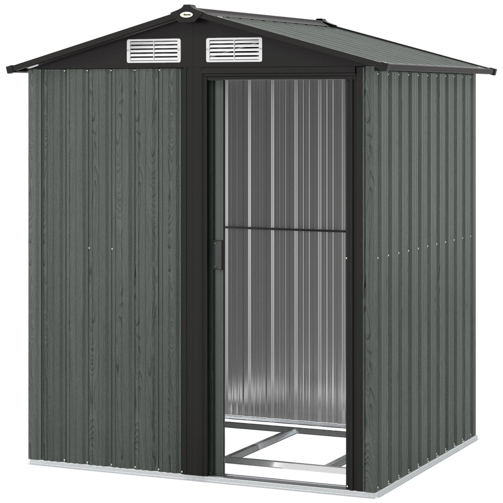 Casetta da Giardino Porta Attrezzi ¨C Xylo ¨C Acciaio Grigio 152x132x188 cm