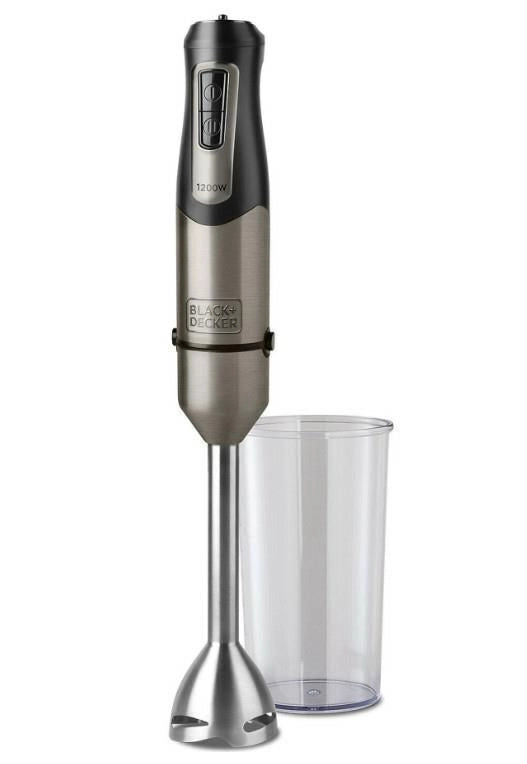 Black & Decker BXHB1200E 1 L Frullatore ad immersione 1200 W Nero, Acciaio inox