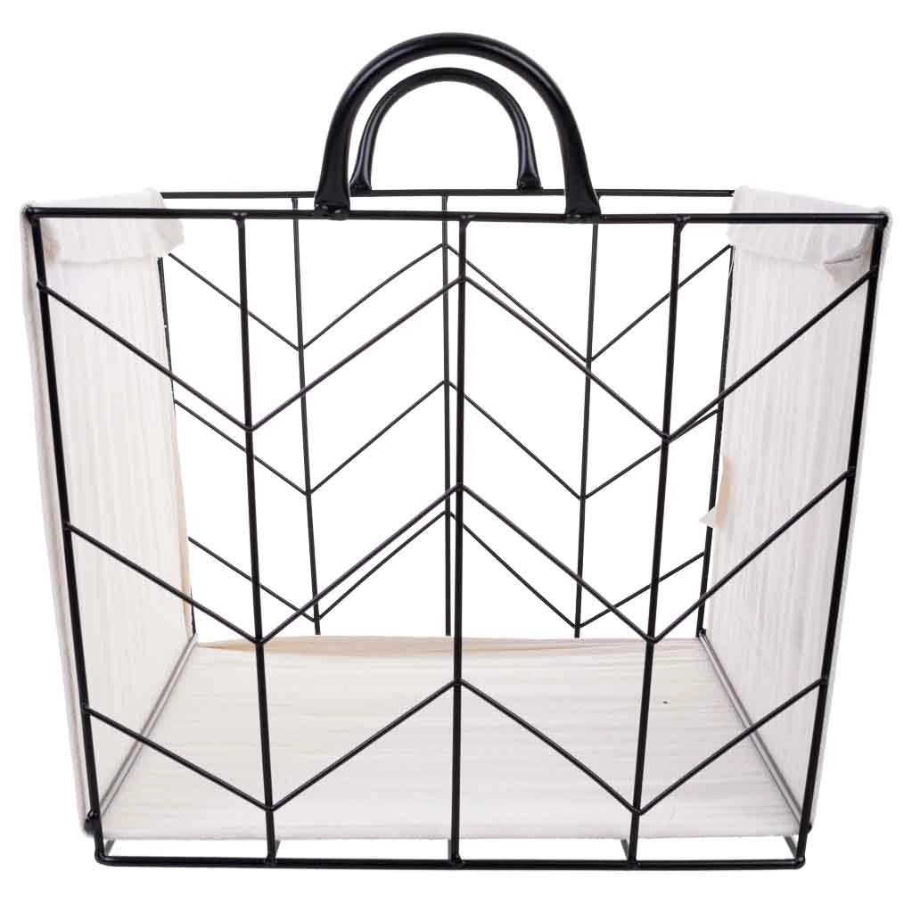 Cesto in metallo e tessuto 45x33x26/32