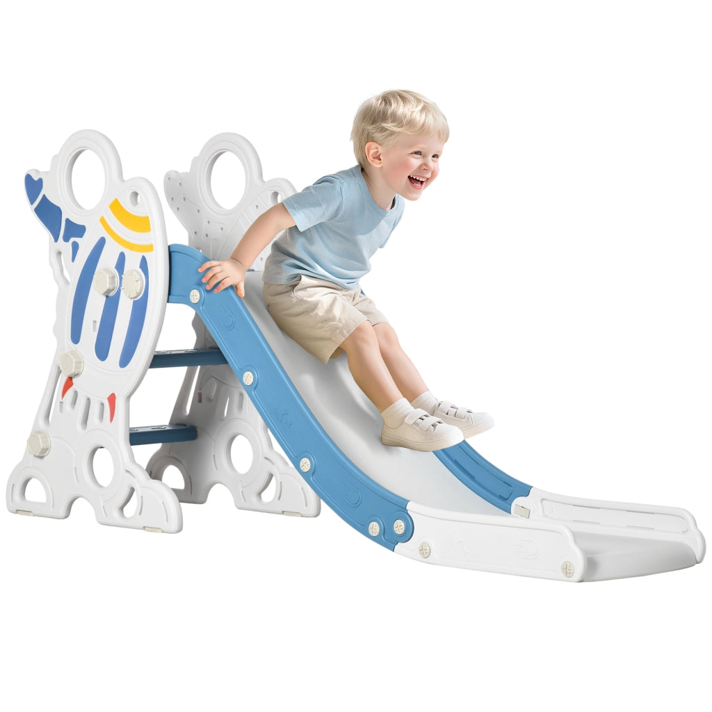 Scivolo per Bambini con 3 Scale Antiscivolo ¨C zephmum ¨C Grigio 157x46.5x80 cm
