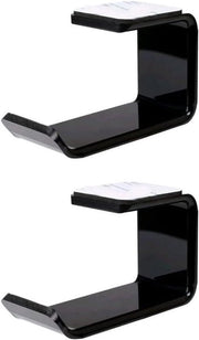 Supporto per cuffie - 2 pezzi - Acrilico - Sotto-scrivania - Supporto - Display - Adesivo autoadesivo - Universale - Cuffie - Nero