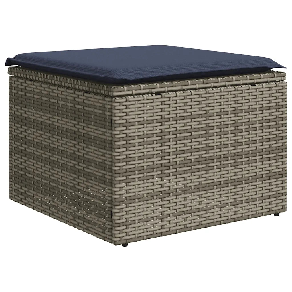 Set Divani da Giardino 8 pz con Cuscini Grigio in Polyrattan 3224696