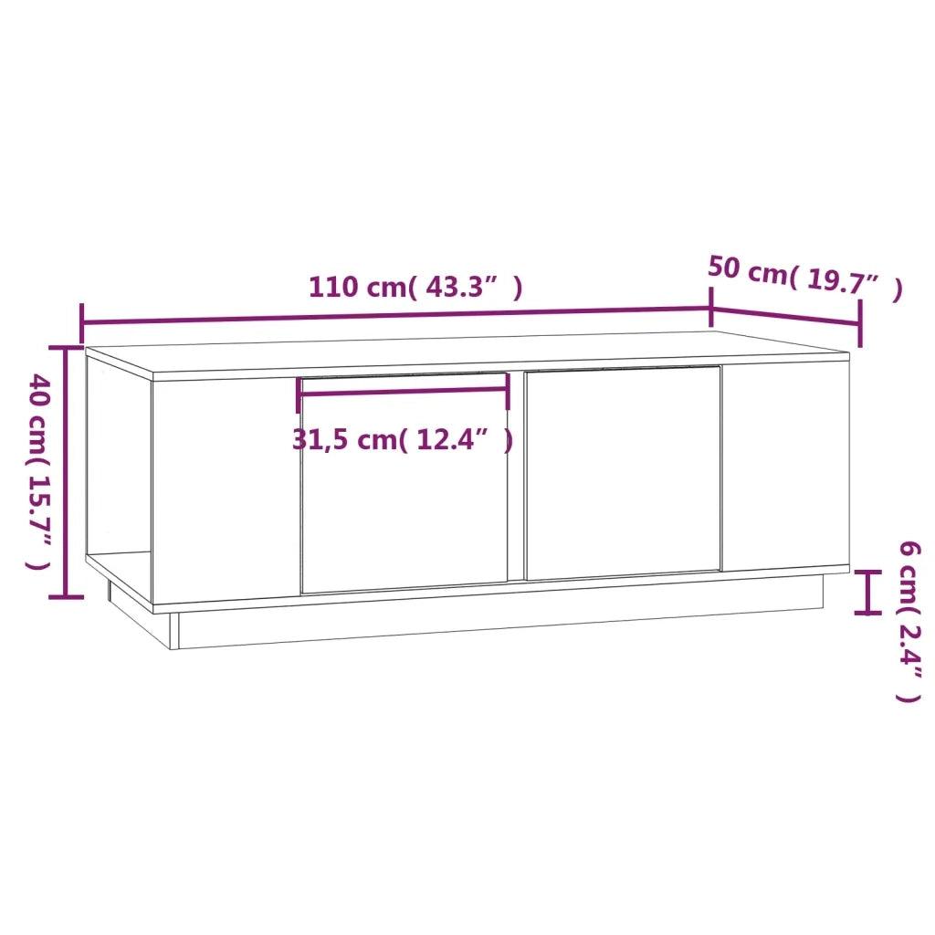 Tavolino da Salotto ambra 110x50x40 cm Legno Massello di Pino 814432