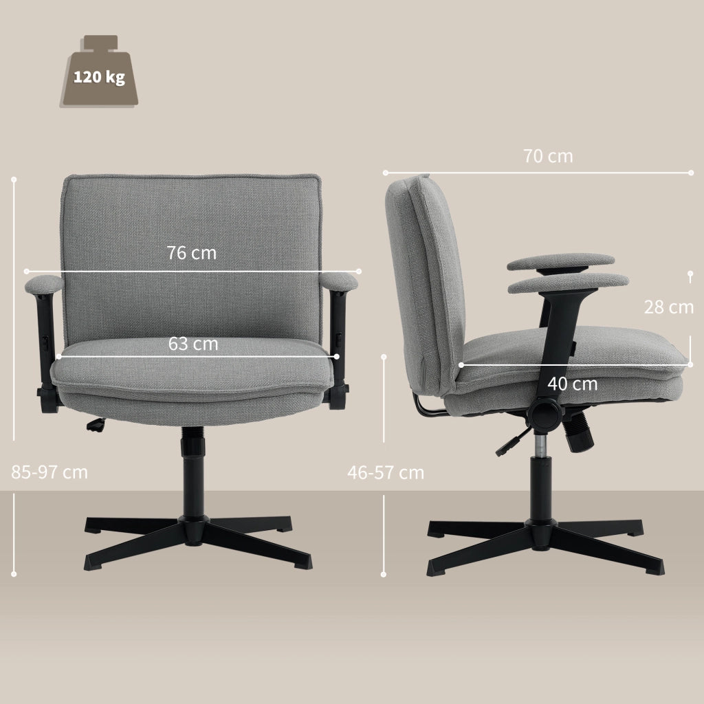 Sedia da Ufficio con Braccioli Regolabili e Schienale Grigio ¨C Minimal ¨C 60x60x110 cm