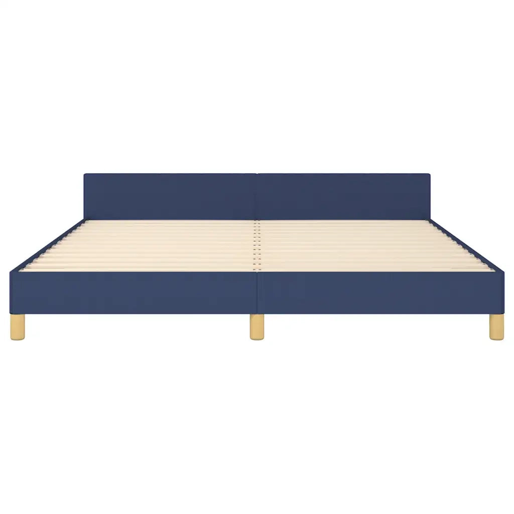 Giroletto con Testiera senza Materasso-Struttura Letto Blu 180x200 cm Tessuto