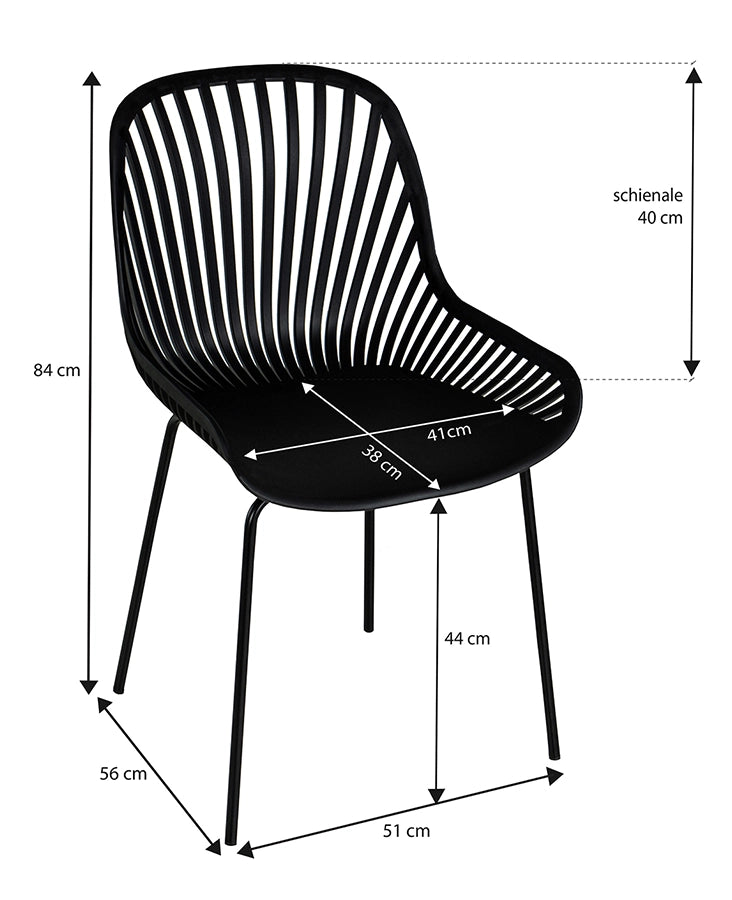 Sedia da pranzo, sedia da giardino - Venice (2 pz) - SD10VEPM