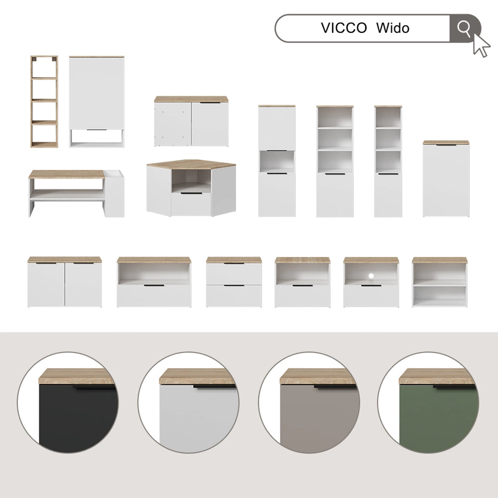 Vicco Credenza Antracite 40 x 50 cm Cassettiera ad angolo con anta