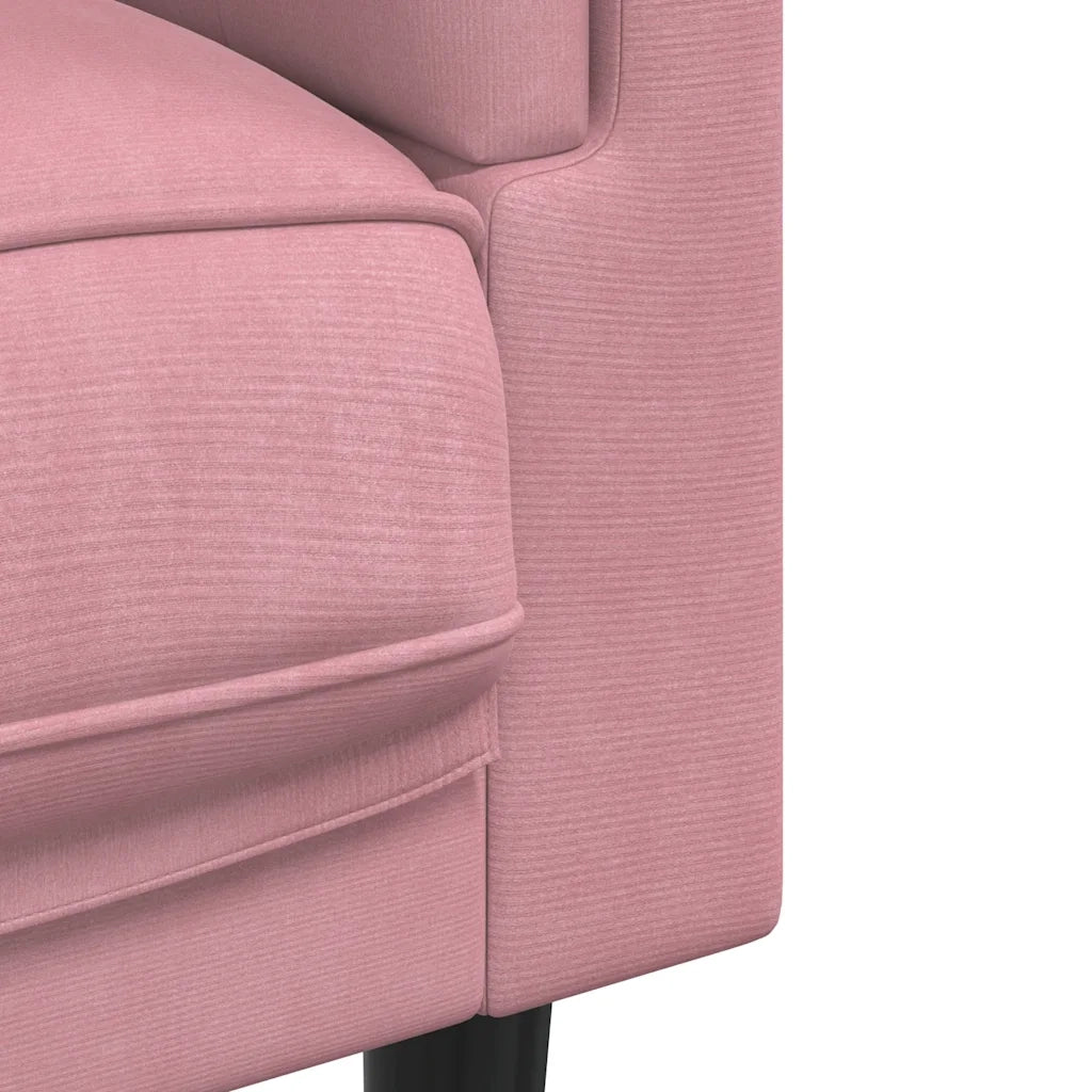 Divano a 2 Posti con Cuscini Rosa in Velluto 372635