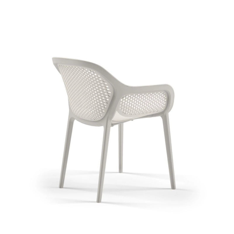 Poltrona design Atra grigio bianco set 4 pezzi
