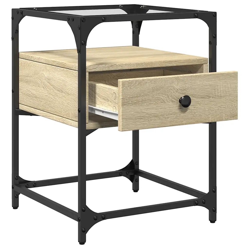 Comodini 2 pz-Set di 2 Tavolino da notte Rovere Sonoma 40x40x55 cm in Legno Multistrato