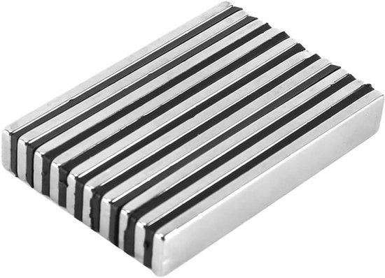Magnetici Neodymium - Forti - Grandi - Rettilinei - Magnetici - Contenitori per Cucina - in Vetro - 10 pezzi - 60 x 10 x 3 mm - Extra Forti
