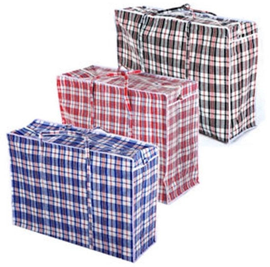 Set di 3 sacchetti jumbo riutilizzabili con cerniera per bucato ecc.