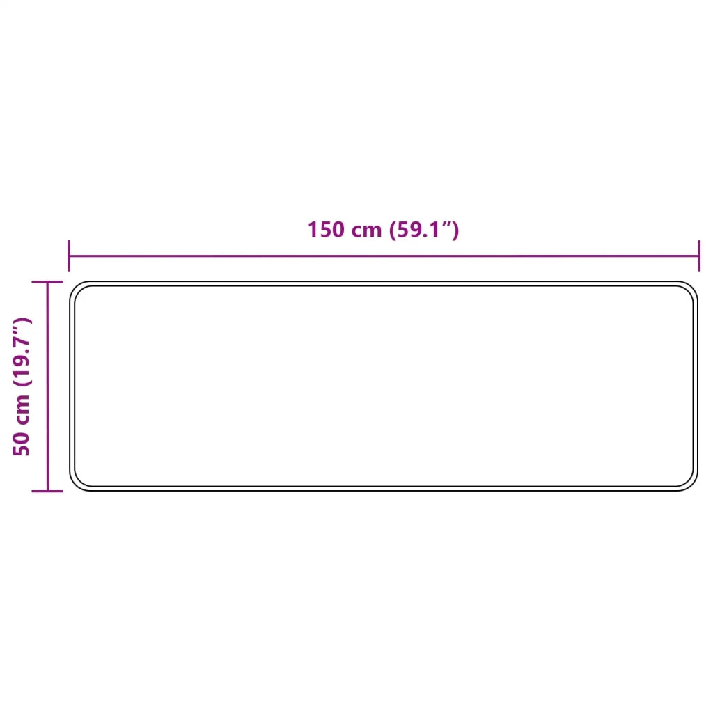 Runner Tappeto MARSA Nero 50 x 150 cm Poliestere e PVC 42023323