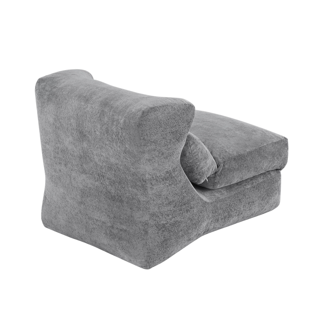 Poltrona ULEVR grigia in schiuma, seduta singola dal design moderno per soggiorno e camera da letto