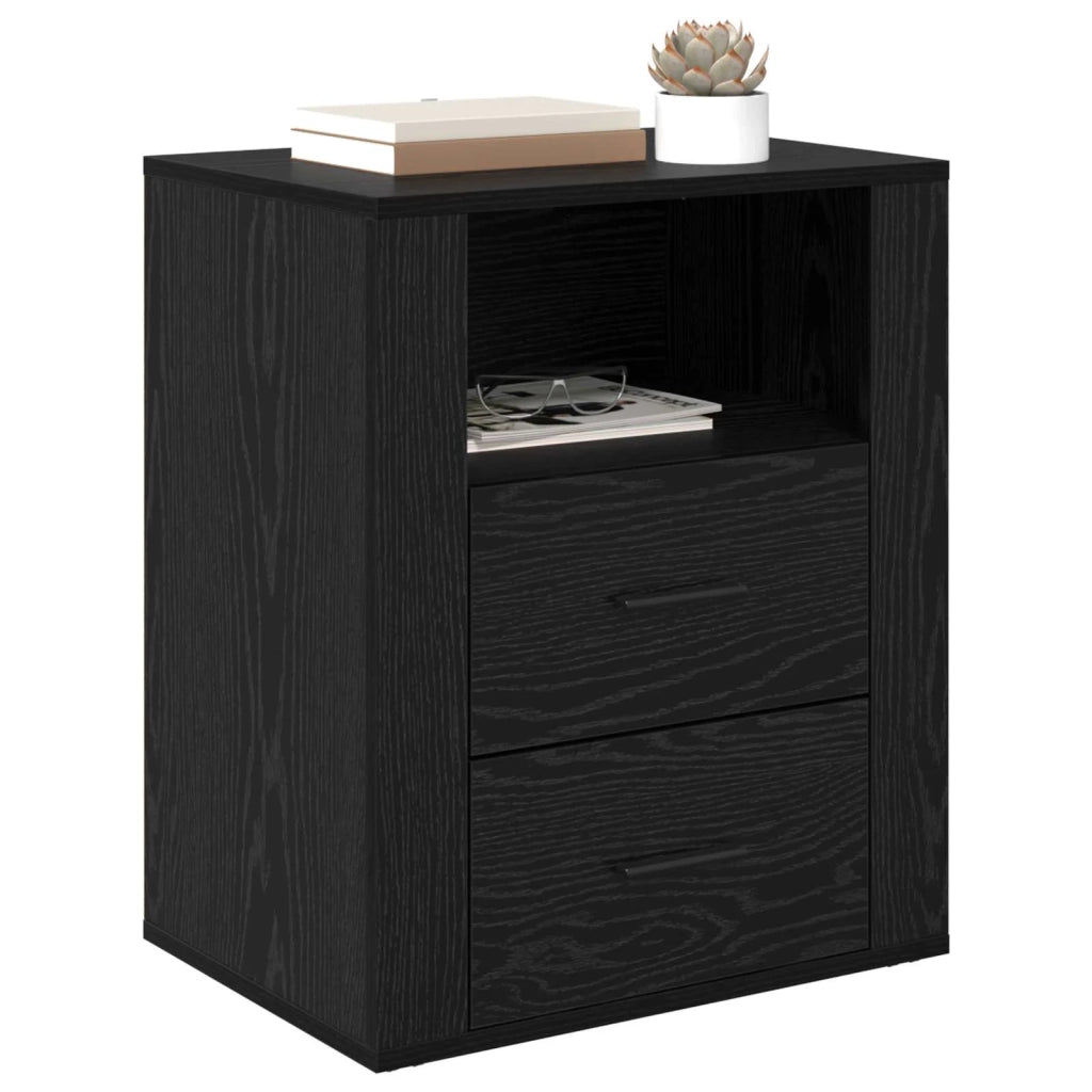 Armadio da Notte Rovere Nero 35 x 50 x 60 cm Legno multistrato 881080