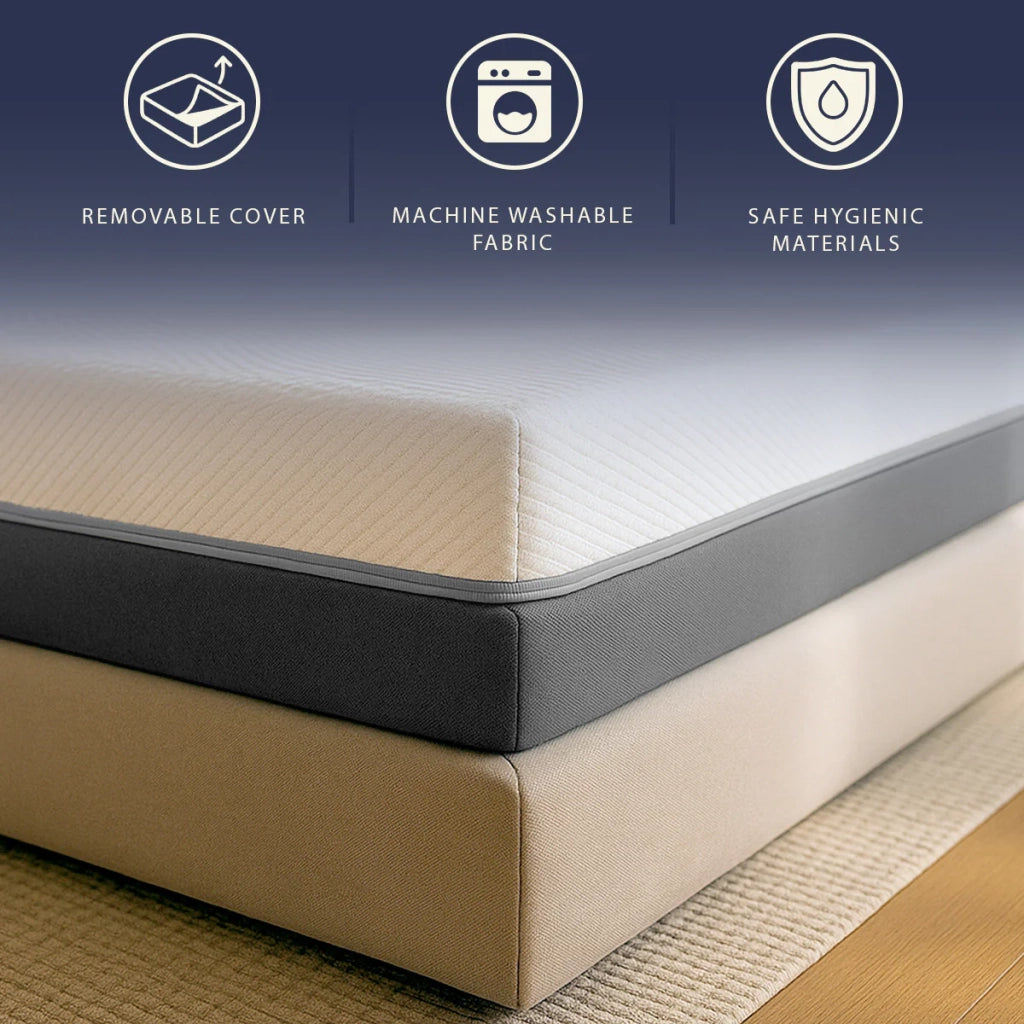 Materasso 180x200 Memory Foam e Waterfoam Alto 22 cm | Materasso Ortopedico e Anallergico | Sfoderabile e Traspirante