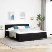 Letto a Sorgente LED con materasso Nero 180 x 200 cm Velluto