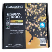 LUCI LED ORO 1000 LED 20 MT INTERNO ESTERNO FILO VERDE