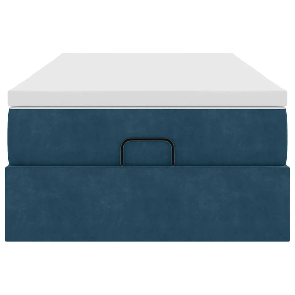 Struttura Letto Pouf con Materasso-Giroletto 80x200 cm Velluto