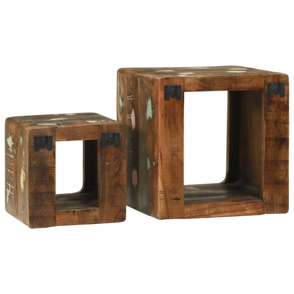 Unità TV 2 pcs Multicolore Legno Recuperato Massello 4104550