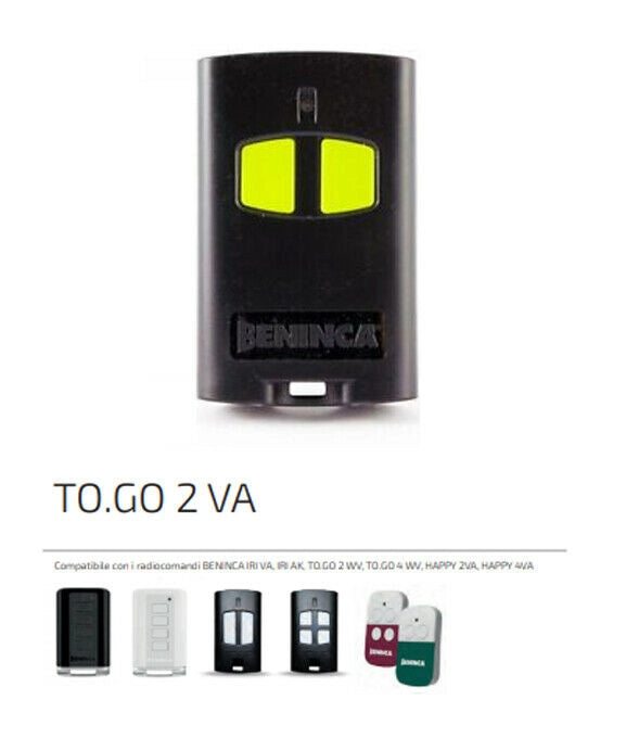 RADIOCOMANDO TELECOMANDO TRASMETTITORE BENINCA' TO.GO2 T2VA ROLLING CODE 9863173