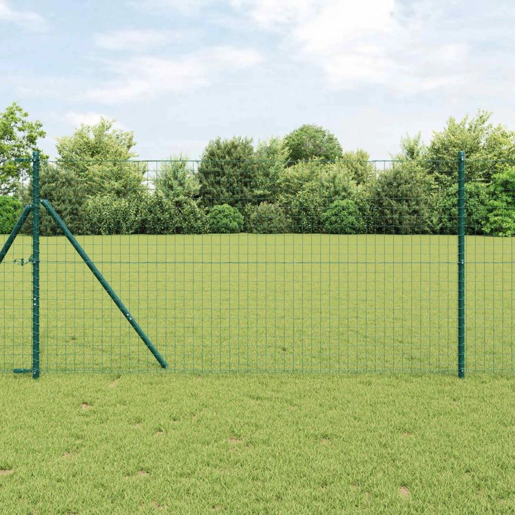 Palo della recinzione 12 pcs Verde Acciaio Verniciato a Polvere 42012734