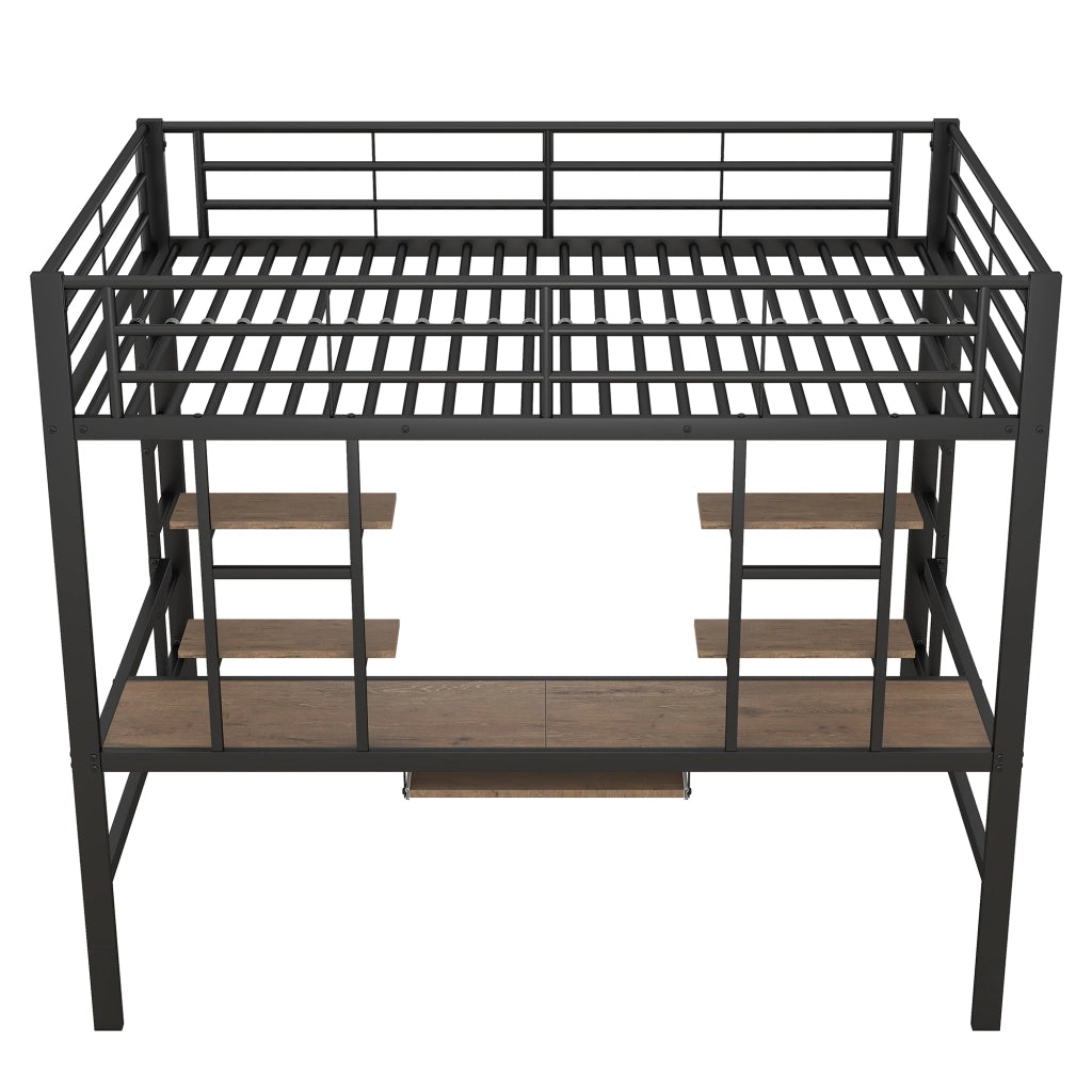 letto a castello metallo nero 140 x 200 cm