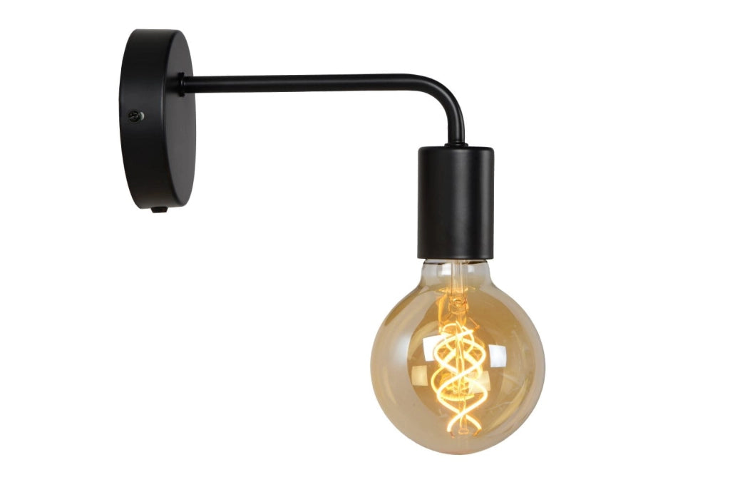 Applique da parete Lucide Scott nera E27 40W 45265