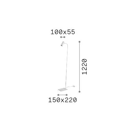 Lampada Da Terra Ginger Finitura Nera GU10 Dimmerabile 28W Ideal Lux