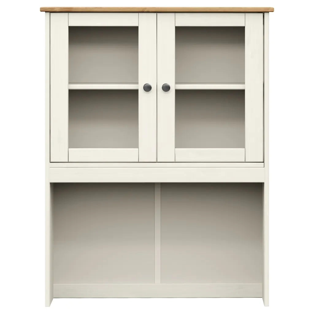 Piano Comò VIGO Bianco 78x30x100 cm in Legno Massello di Pino 353206