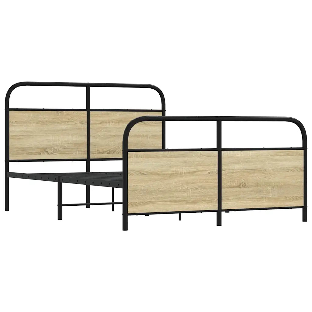 Giroletto senza Materaso in Metallo Rovere Sonoma 137x190 cm 3318647