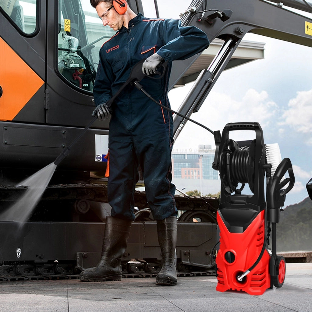 1500W Idropulitrice portatile con 2030 PSI, 5,0 L/Min, ugello Lotus per la pulizia di giardini e auto, Rosso