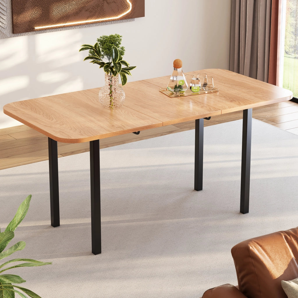 Tavolo da pranzo allungabile 120-160 cm in MDF naturale per 4-6 persone