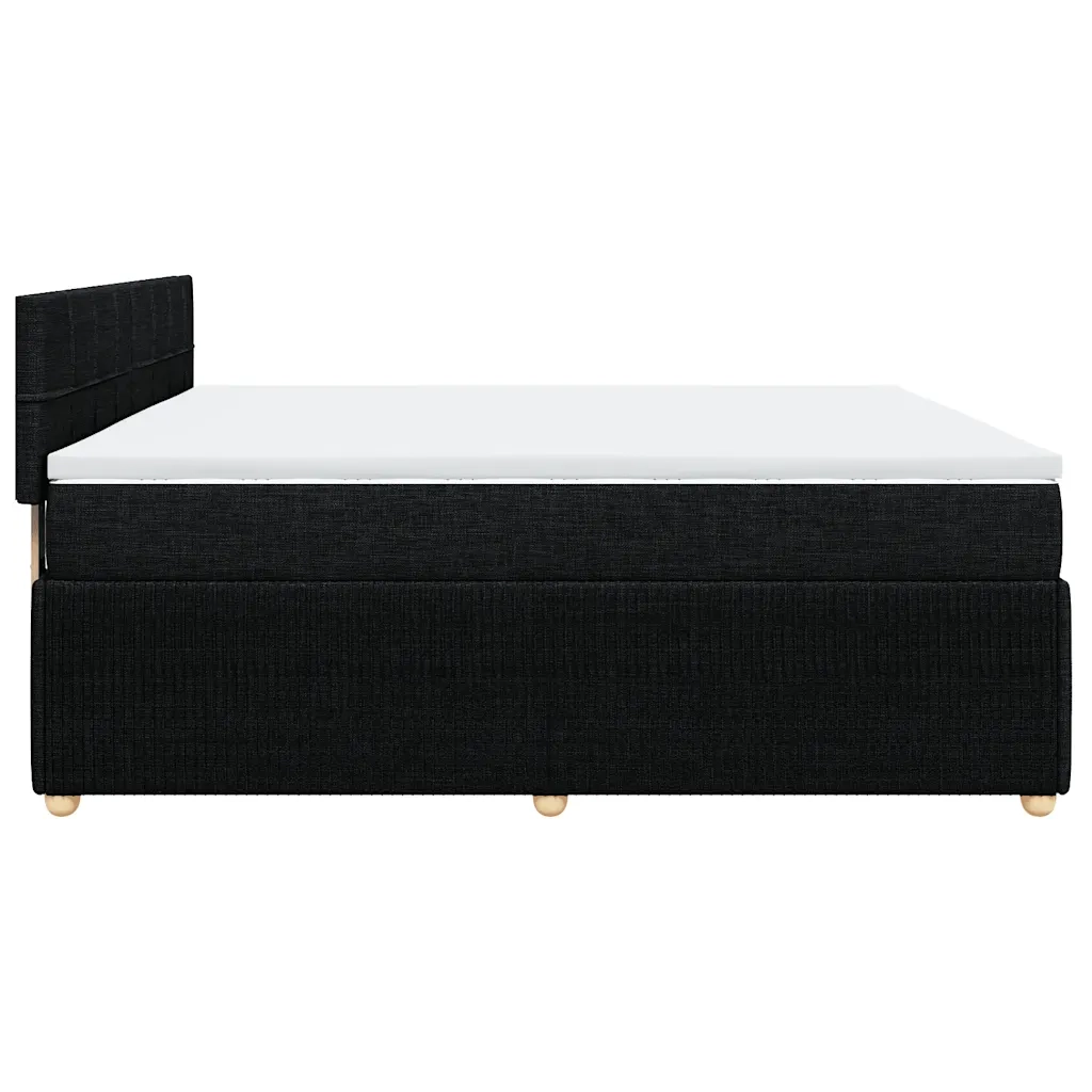 Giroletto a Molle con Materasso Nero 200x200 cm in Tessuto 3289865