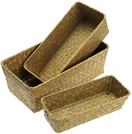 Mandi in vimini - rustici e eleganti - set da 3 - canna di mare