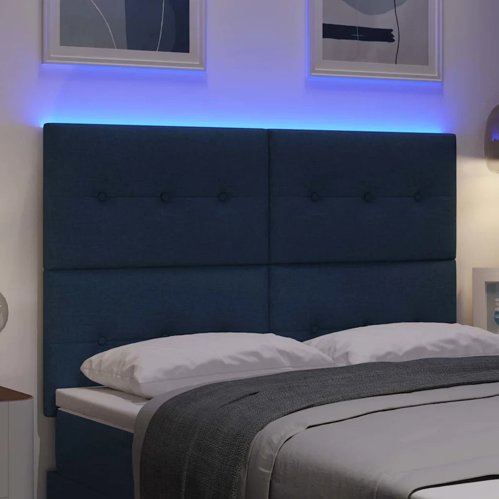 Testiera LED con strisce LED con testiera Blu 160 cm Tessuto 3338442