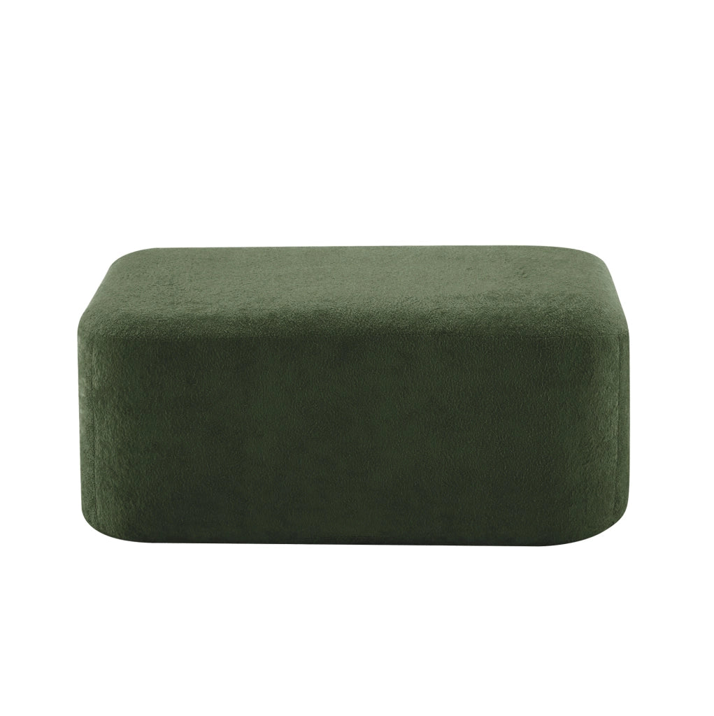 Pouf in velluto verde DESMIU senza struttura, modulare e confortevole
