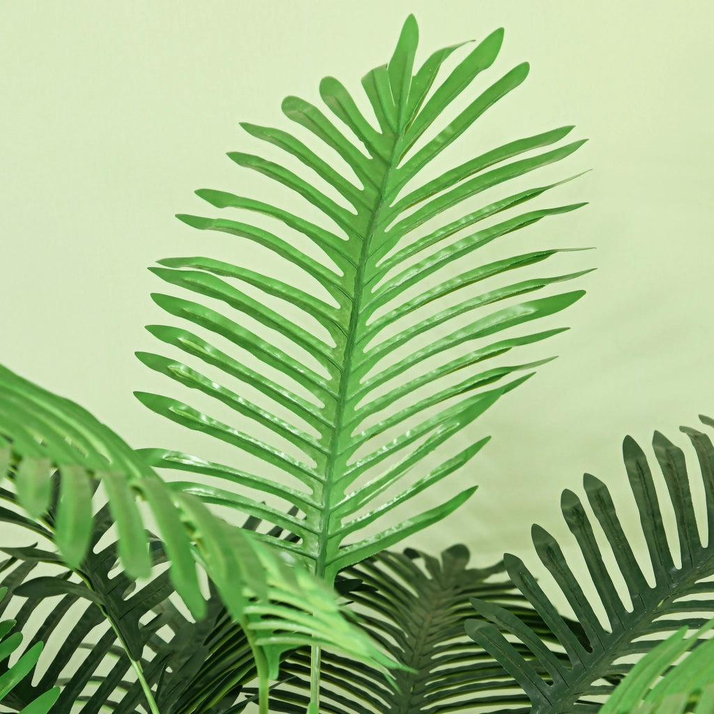 PIANTA ARTIFICIALE Palma Verde in plastica con vaso cementato
